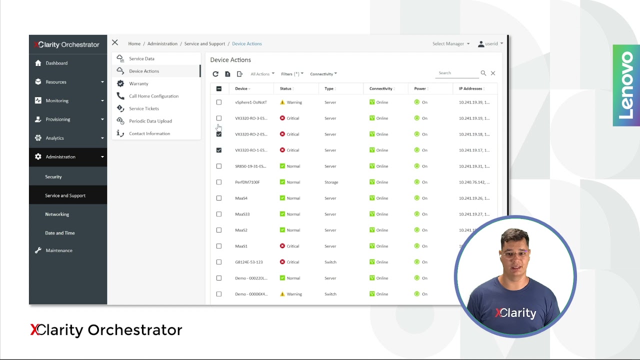 Lenovo XClarity Orchestrator 1.4.0 – Management capabilities