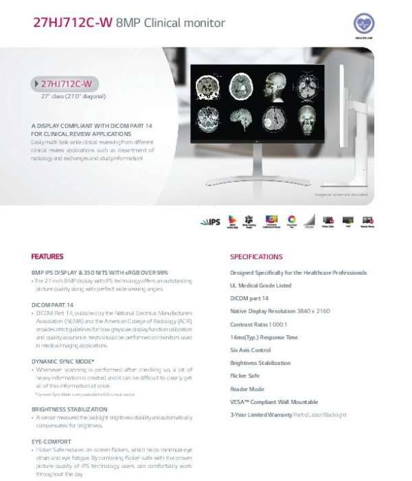 27HJ713C-B 27″ 8MP Clinical Monitor